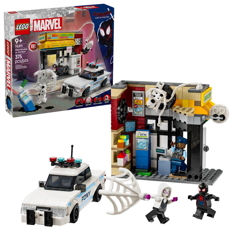 Lego 76311 Marvel Spider-Verse Miles Morales Vs. The Spot (375 Pieces)