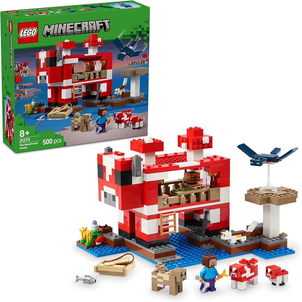 LEGO Minecraft The Mooshroom House Island Gamer Kit Toy for Kids 21270 Building Blocks Toys for 8+ Gift for Boys and Girls