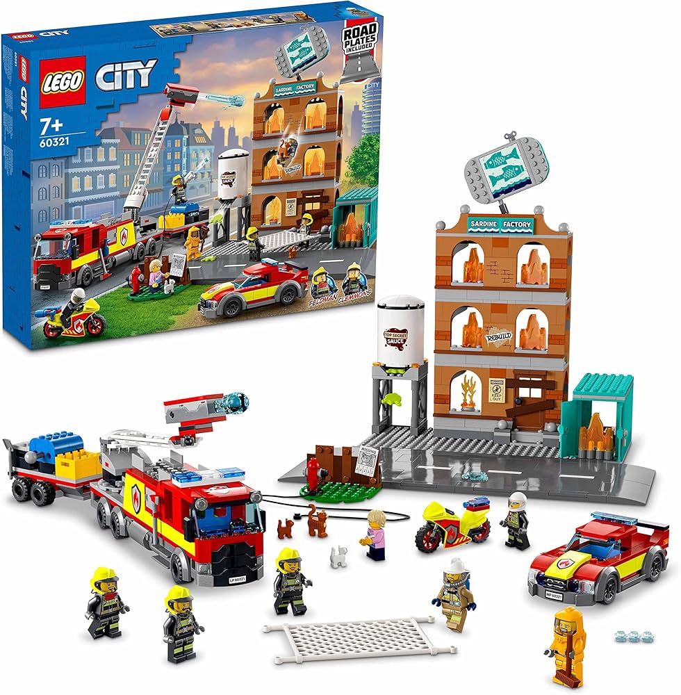 LEGO City Fire Brigade 60321 Building Kit (766 Pcs),Multicolor