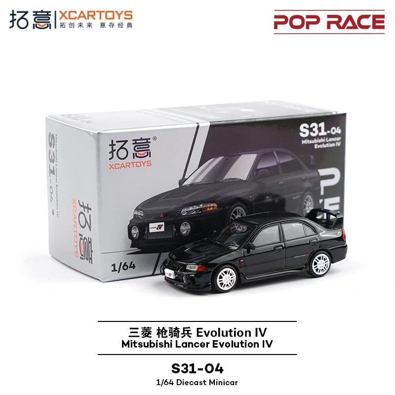 POP RACE S31-04 XCARTOYS 1/64 Mitsubishi Lancer Evolution IV Black version