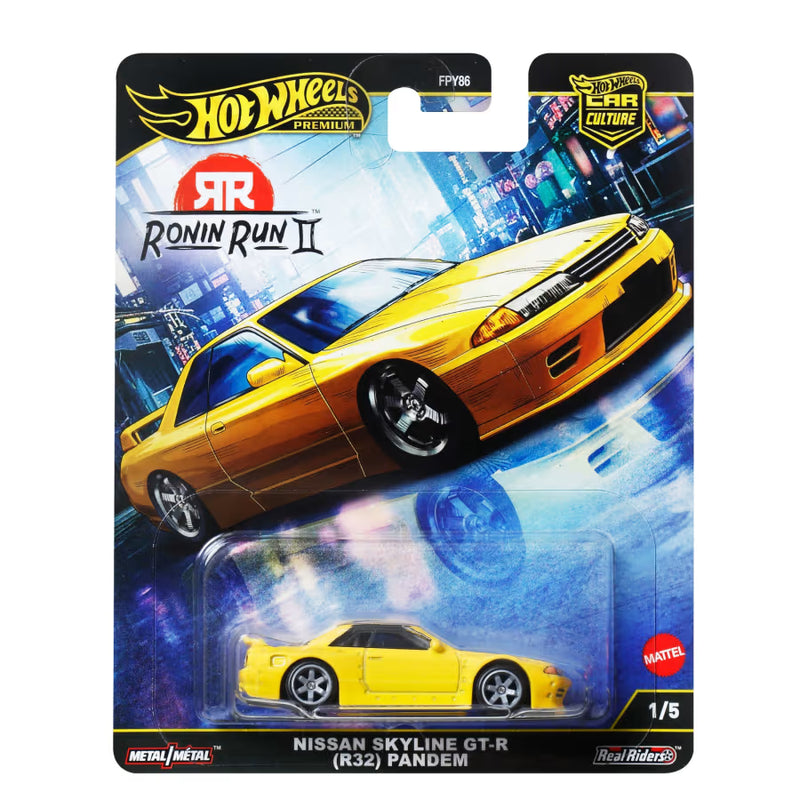 HotWheels Scale 1:64 Premium Car Culture Ronin Run 2: Nissan Skyline GT-R (R32) Pandem USA CARD