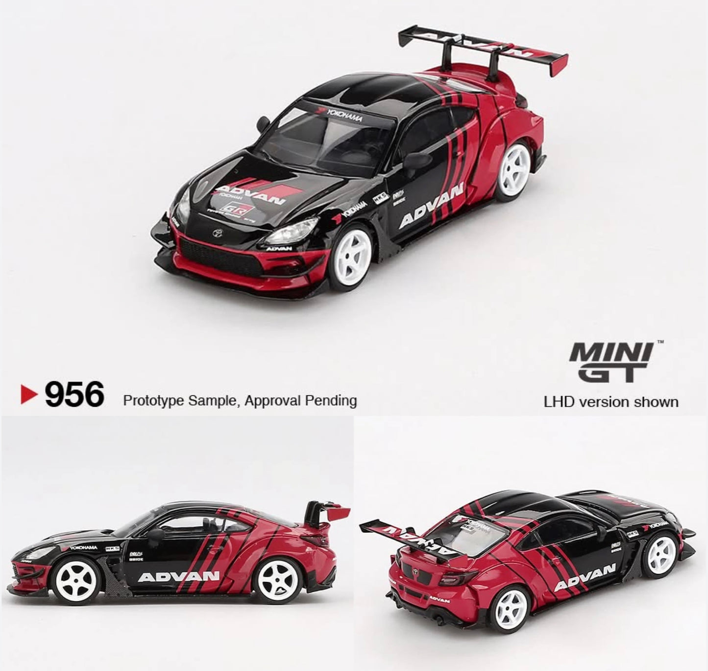 MiniGT 956: Toyota GR86 HKS TYPE R ADVAN 2022 Tokyo Auto Salon -Red