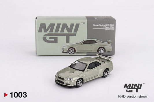 MiniGT 1003 - Nissan Skyline GT-R (R34) V-Spec II Nür Millenium Jade