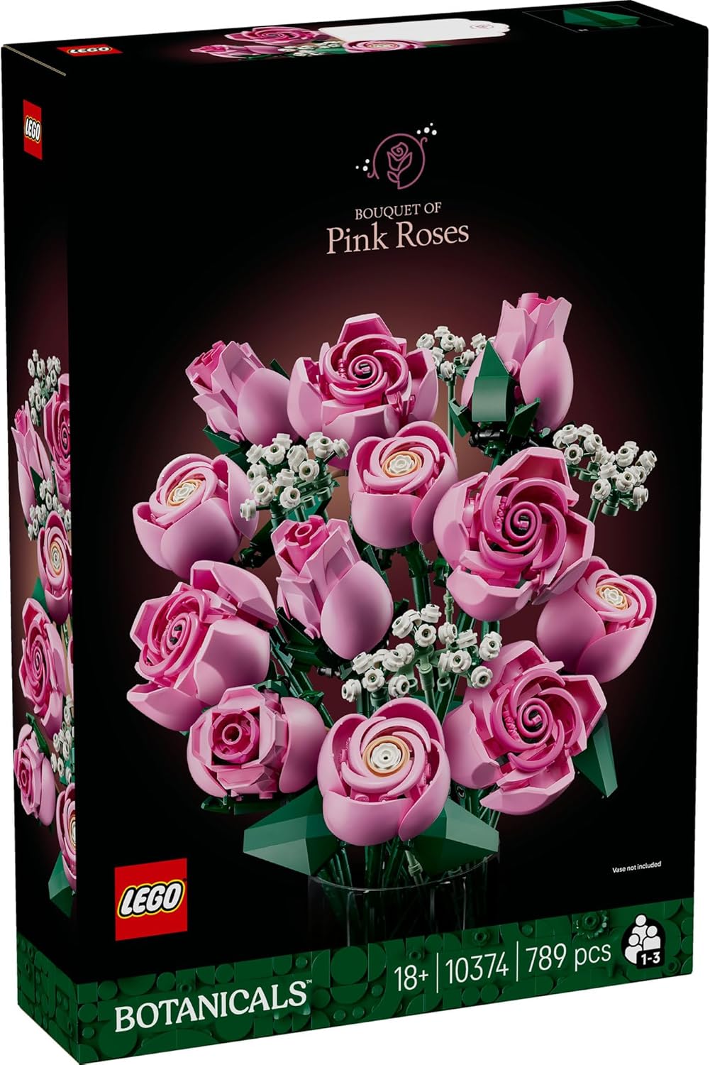 LEGO Botanicals Bouquet of Pink Roses, Decorative Flowers 10374 - Building Blocks Set for Adults -Age 18+