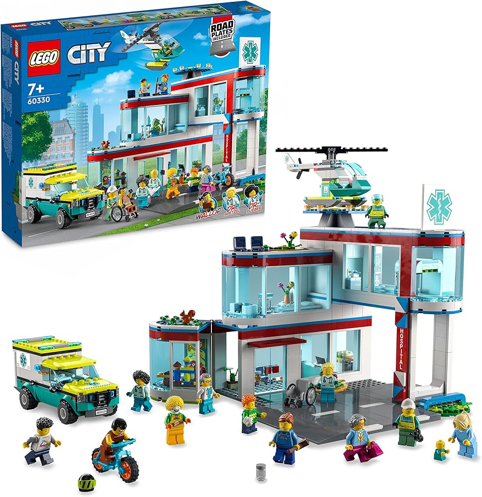 LEGO City Hospital 60330 Building Kit (816 Pcs),Multicolor