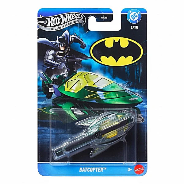 Hot Wheels 2026 DC Comics Batman-Themed Silver Celebration Series 1:64 Scale - Set Of 5 Cars indian card