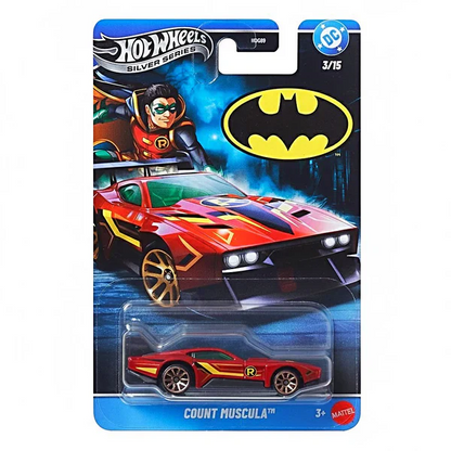 Hot Wheels 2026 DC Comics Batman-Themed Silver Celebration Series 1:64 Scale - Set Of 5 Cars indian card