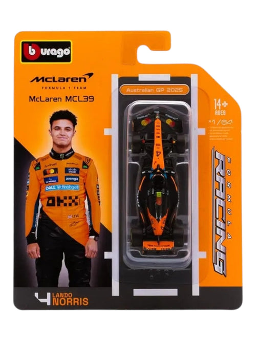 Bburago formula 1 (f1)mclaren mcl39 Lando norris no-4 imported 1:64 Scale