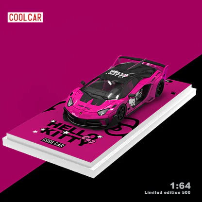 Cool Car 1:64 Lamborghini Aventador LP700-4 GT Evo Hello Kitty