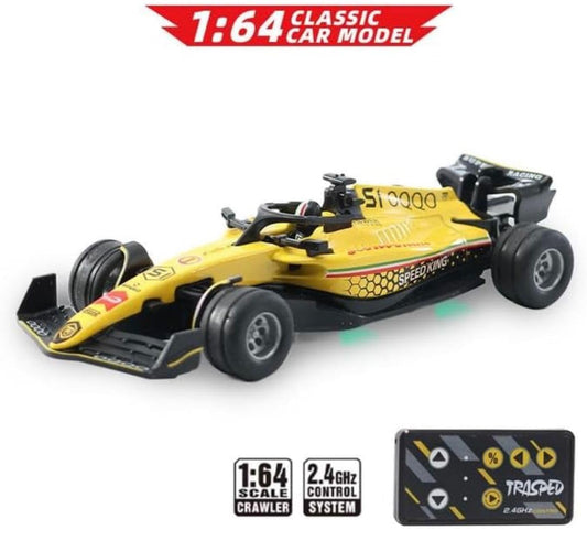 1:64 Scale Formula RC Racing Car for Kids Age 6+ Years | Mini Rechargeable Remote Control Sports Car with APP Control, LED Lights, 3 Speed Modes & Type-C Charging | Formula Racer Toy Car