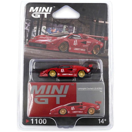 Mini GT Blister 1100 blister: Lamborghini Countach LB-WORKS Red