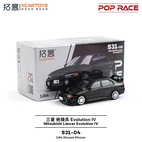 POP RACE S31-04 XCARTOYS 1/64 Mitsubishi Lancer Evolution IV Black version