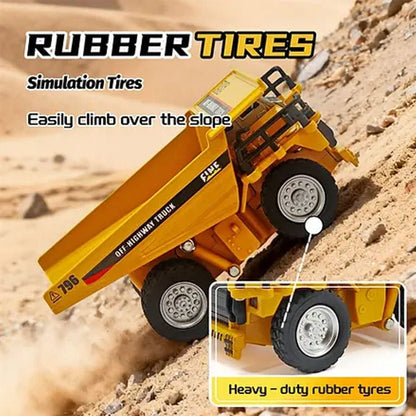 TRASPED HG4-414 1:64 Mini RC Alloy Dump Truck – 2.4GHz App Control, Lights & Music | Remote Control Construction Toy