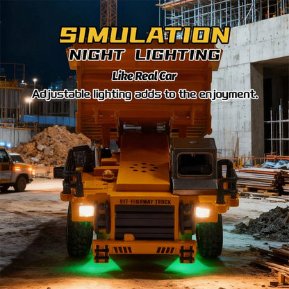 TRASPED HG4-414 1:64 Mini RC Alloy Dump Truck – 2.4GHz App Control, Lights & Music | Remote Control Construction Toy