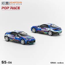 Pop Race Toyota GR86 1/64 Diecast Model Car S5-06(Blue)