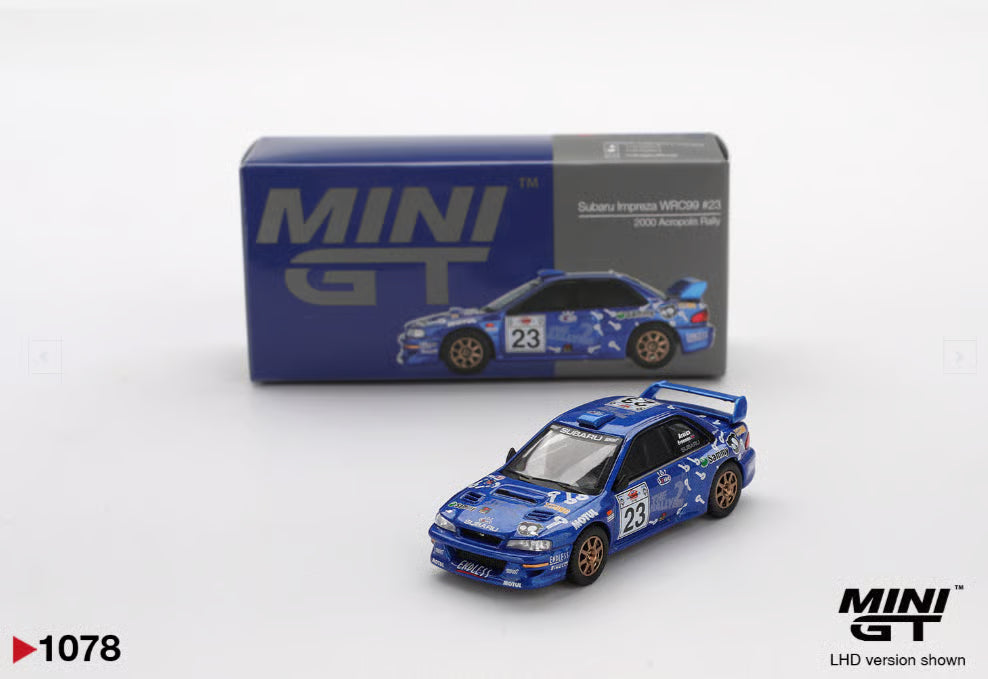 MiniGT 1078 Subaru Impreza WRC99 #23 2000 Acropolis Rally.