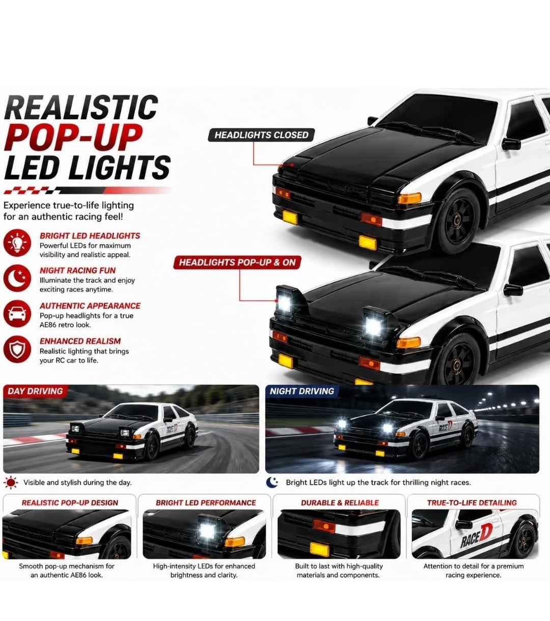 Officially Licensed AE86 4WD XQ BRAND 1:64 Drift Car