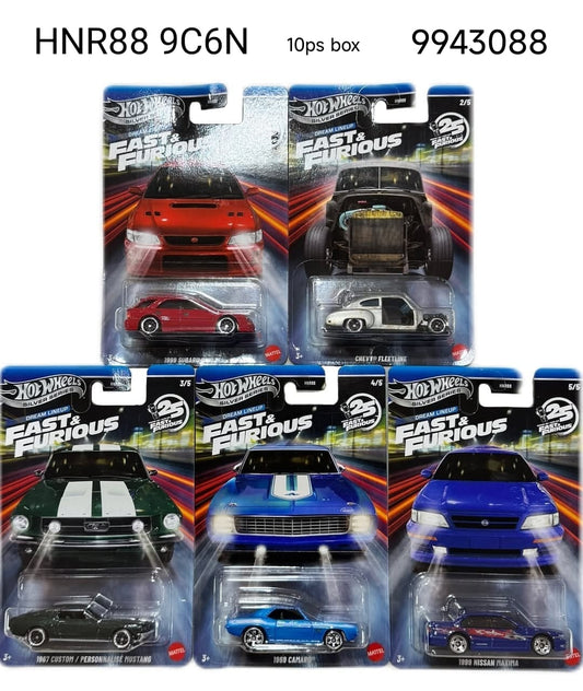 Hot Wheels Scale 1:64 Imported 2026 Silver Series Dream Line up Fast and Furious - Set Of 5