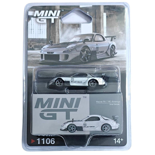 Mini GT Blister #1106 (Blister) : Mazda RX-7 RE-Amemiya Silver Metallic