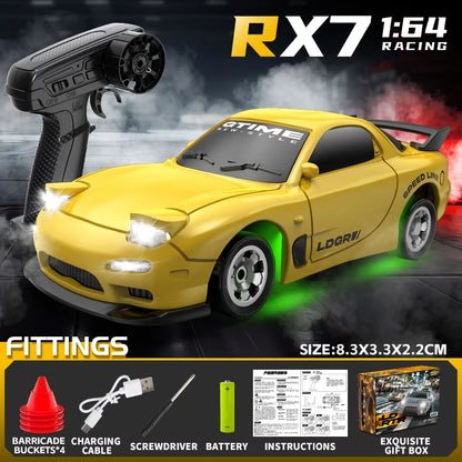 Desktop RC Drift Car Micro LD/ZERO Skala 1:64 QD 2,4 Ghz Model RX7 - GTR dan Dodge - Mobil RC Mi...
