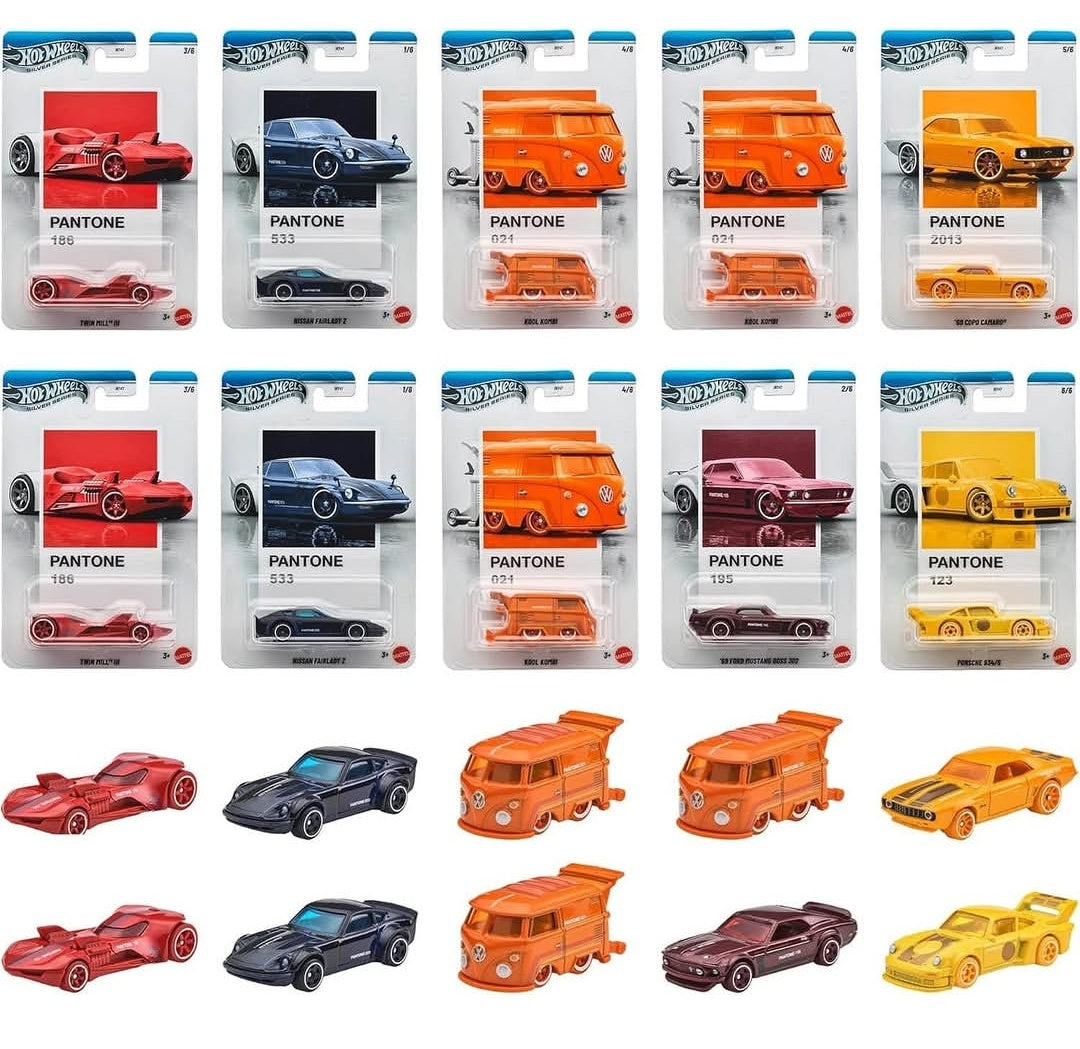 HotWheels Pantone Silver Series car 1:64 Scale Set of 10 JKY47 including delivery charges 3199