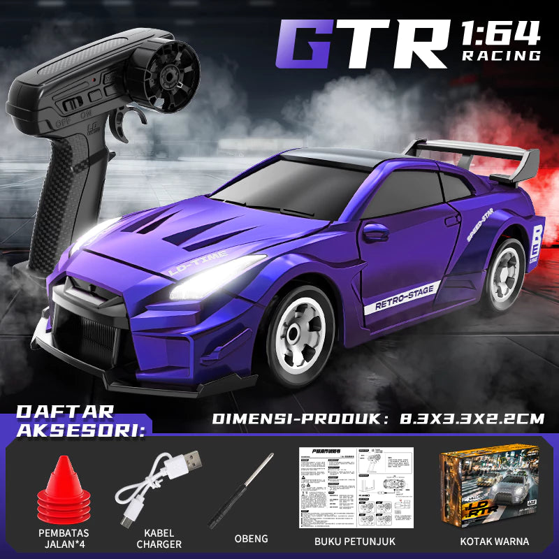 Desktop RC Drift Car Micro LD/ZERO Skala 1:64 QD 2,4 Ghz Model RX7 - GTR dan Dodge - Mobil RC Mi...