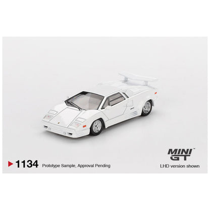 Mini GT #1134 (Blisters) : Lamborghini Countach 25th Anniversary White 1:64 Scale