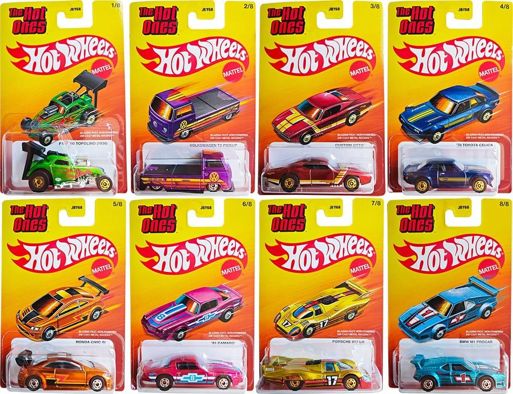 1:64 Hot Wheels 2025 The Hot Ones SET of 12pcs box. JBY68-979A VW, Porsche, BMW imported card