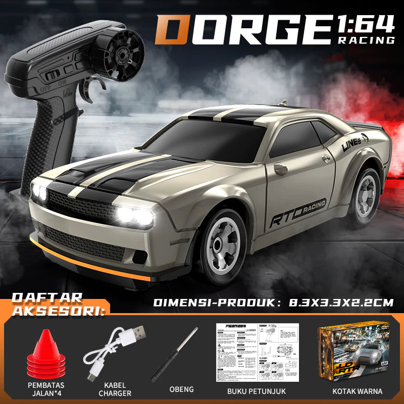 Desktop RC Drift Car Micro LD/ZERO Skala 1:64 QD 2,4 Ghz Model RX7 - GTR dan Dodge - Mobil RC Mi...