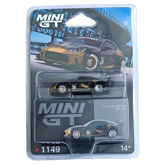 Mini GT #1149 (Blister) Toyota GR86 LB★Nation Black / Gold