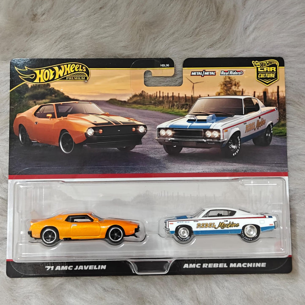 HOT WHEELS PREMIUM 1/64 CAR CULTURE TEAM TRANSPORT - '71 AMC JAVELIN AND AMC LEVEL MACHINE