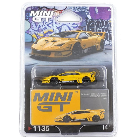 MINI GT No.1135 (Blister) Lamborghini LB-Silhouette WORKS MURCIELAGO GT Evo Yellow /Blister packaging MGT01135