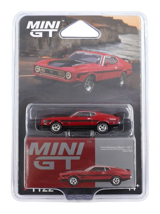 Mini GT- 1122 (Blister) Ford Mustang Mach1 1971 – Race Red – MGT01122