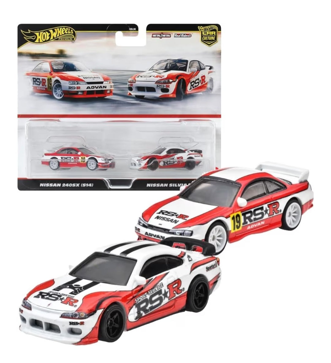 Hot Wheels HRR84 Premium 2-Pack Nissan 240SX (S14) & Nissan Silvia (S15)