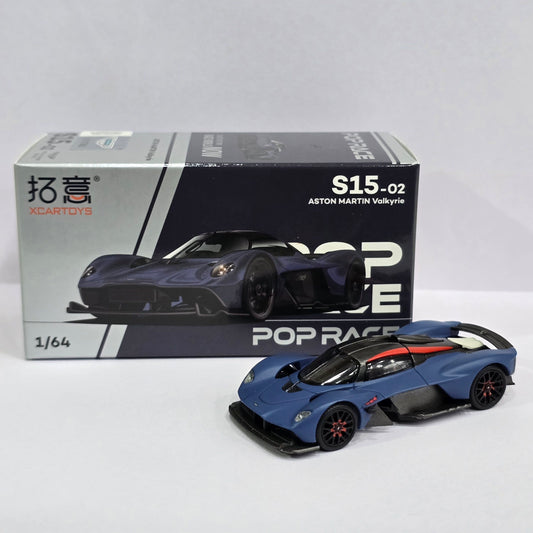 Pop Race Aston Martin Valkyrie 1/64 Diecast Model Car S15-02 (Navy Blue)